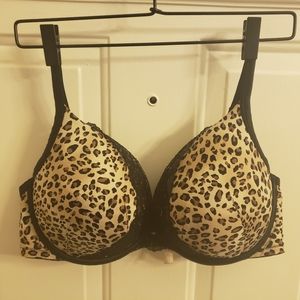 Lane Bryant Cacique 40 DD Leopard/Black Lace Bra